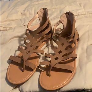 Tan gladiator sandals